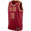 13-James Harden Houston Rockets  Swingman Jersey – City Edition – Red