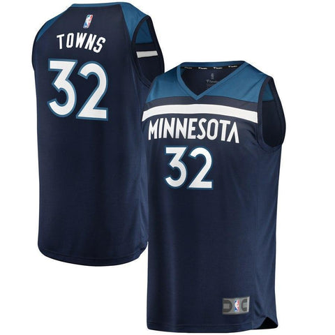 32-Karl-Anthony Towns Minnesota Timberwolves  Jersey Navy - Icon Edition