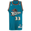 33-Grant Hill Detroit Pistons  Throwback Road Hardwood Classics Swingman climacool Jersey - Teal
