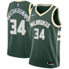 34-Giannis Antetokounmpo Milwaukee Bucks Swingman Jersey Green - Icon Edition