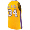 34- Shaquille O'Neal Los Angeles Lakers 1996-97 Throwback Home Jersey - Gold