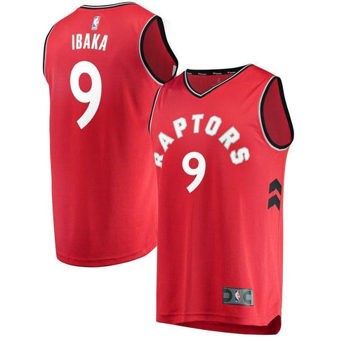 9-Serge Ibaka Toronto Raptors  Jersey Red - Icon Edition