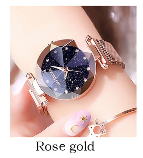 Luxury ladies watch magnet stainless steel mesh