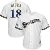 Keston Hiura Milwaukee Brewers Majestic 2019 Postseason Official Cool Base Player Jersey - White