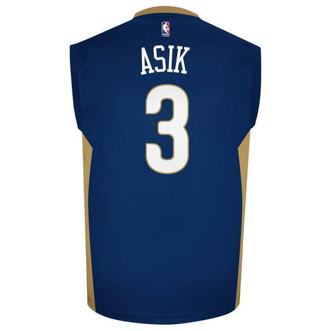 Mens New Orleans Pelicans Omer Asik adidas Navy Blue Road Jersey