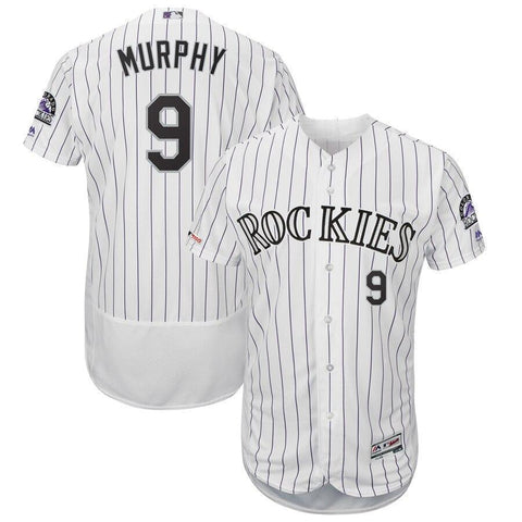 Daniel Murphy Colorado Rockies Majestic Home Flex Base Collection Player Jersey – White/Purple