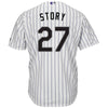 Trevor Story Colorado Rockies Majestic Home Official Cool Base Player Jersey - White/Purple