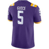 Derrius Guice LSU Tigers Nike Game Jersey - Purple