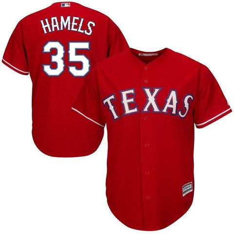 Cole Hamels Texas Rangers Majestic Official Cool Base Player Jersey - Red
