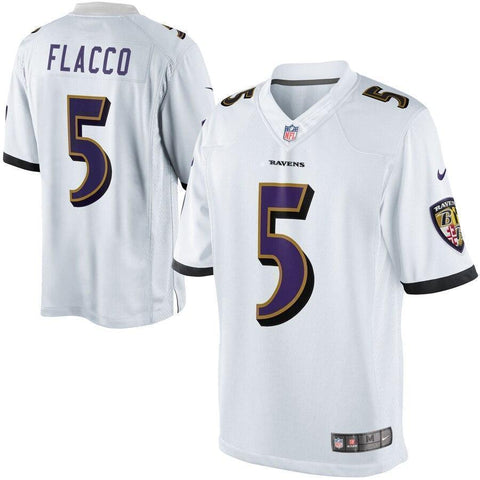 Joe Flacco Baltimore Ravens Nike Limited Jersey - White with all White Collar