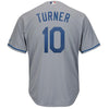 Justin Turner Los Angeles Dodgers Majestic Road Official Cool Base Player Jersey - Gray