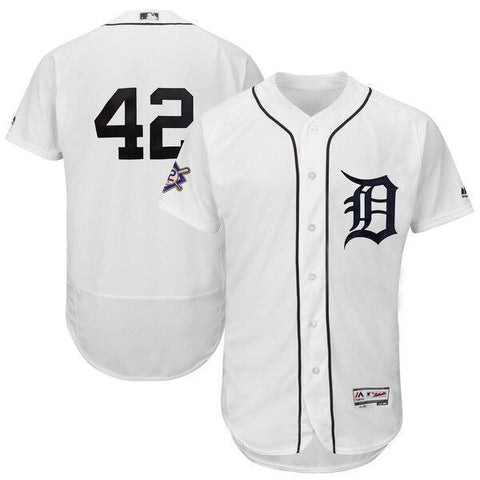 Detroit Tigers Majestic 2019 Jackie Robinson Day Flex Base Jersey – White